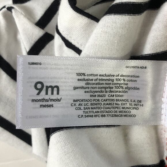 Carters Infant Striped Short Sleeve T-shirt Fire Truck Size 9 Months NWT - Picture 10 of 12